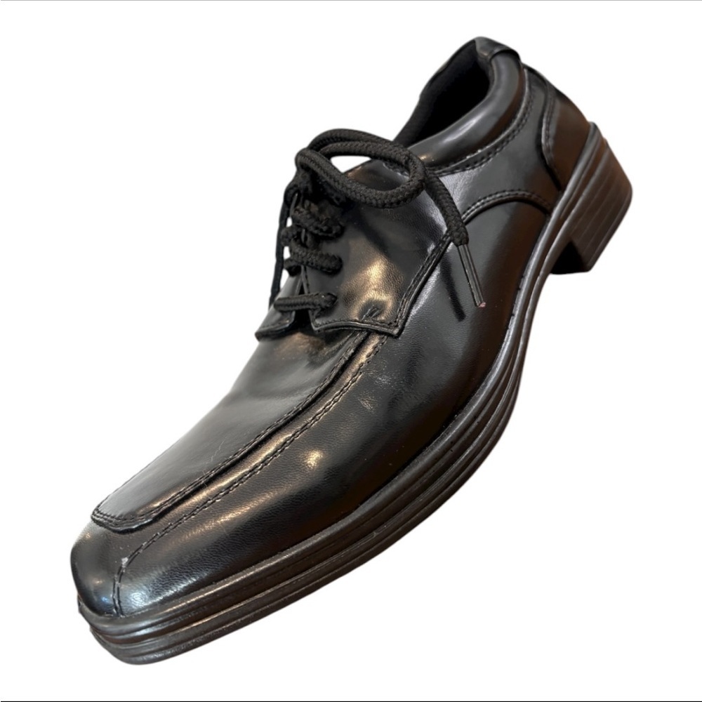 Deer Stags Sleek Kids Black Oxford Dress Shoes